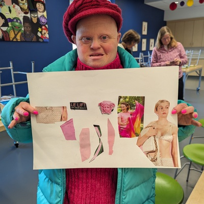 Tara shows off her collage