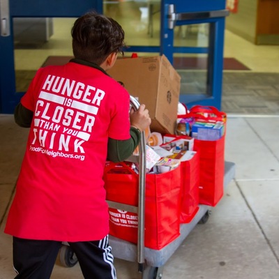 Students ages 9 and up are welcome to volunteer during our Red Bag events.
