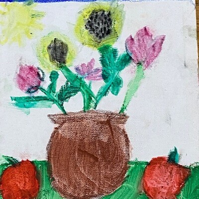 Student Art-Class at Claude Thompson Elementary with Barbara Sharp