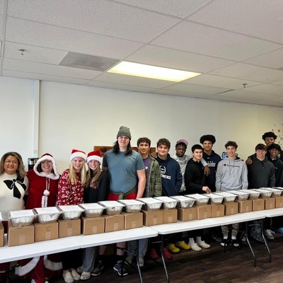 Meals for Christmas with our amazing high school volunteers