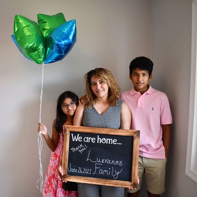 Jenmy and her children are excited to have a place to call home.