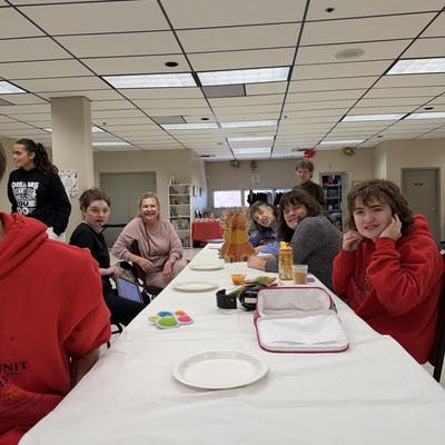 Thanksgiving party! We invited all friends and family and feasted together.