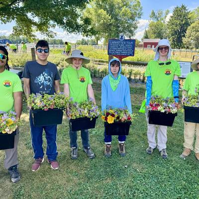 Apprrentices with their harvest hauls!