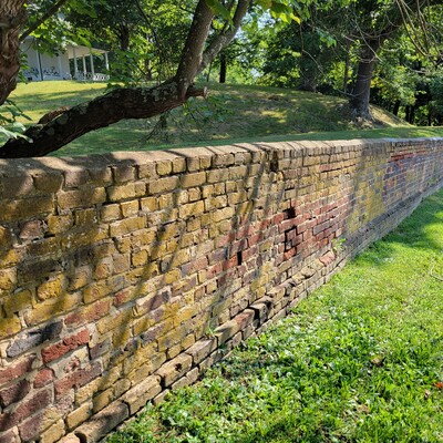The historic brick wall AHA is working to preserve.