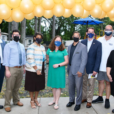 Ribbon Cutting at the newly installed East End playground