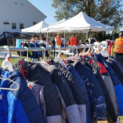Winter coat event at Prosperity Baptist Church, November 2020.