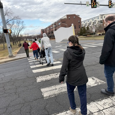 Street safety is practiced routinely! This is a very important life skill.