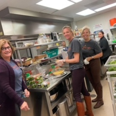 Grateful to our many groups who volunteer in our kitchen including Stone Springs Hospital