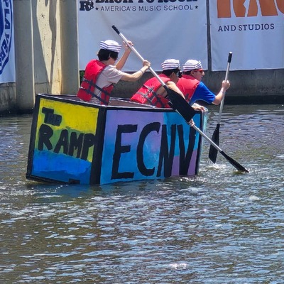 RAMP team build carboard boat and raced 2025