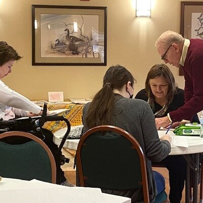 Drawing with Jim Burns and students