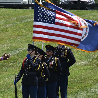 South Lakes High School JROTC presents the colors at Juneteenth Celebration 2022 event.