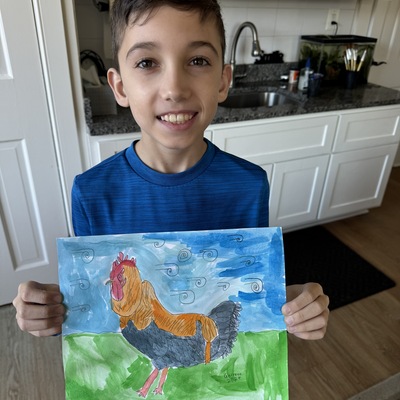 Rooster in Watercolor