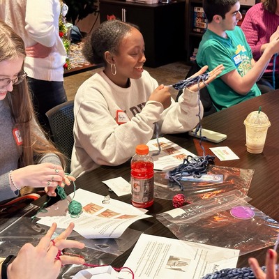 Practicing mindfulness and connection at a knitting workshop at the FORT