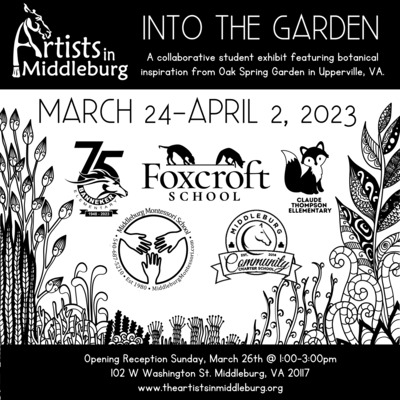 Youth Art Month Exhibit Invitation- Into the Garden