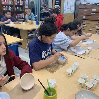 Banneker Elementary School students, ceramic class