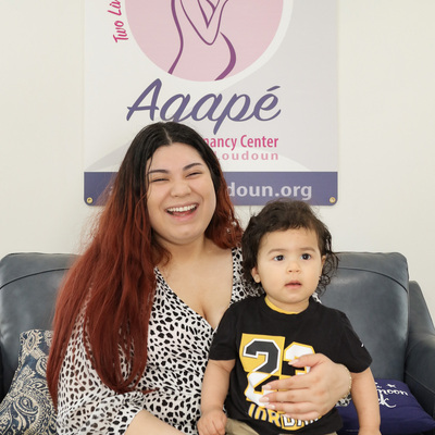 One of our amazing moms and her precious little boy.