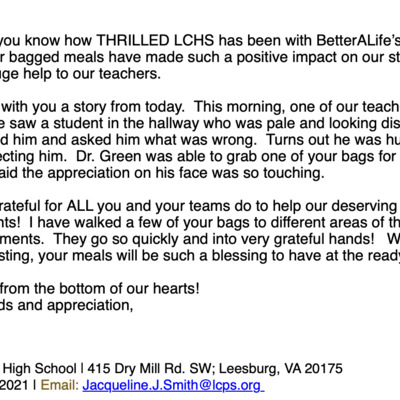 Testimony of our giving