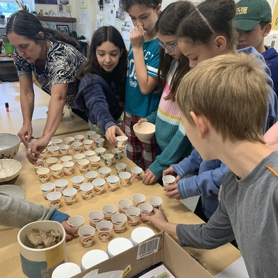 Banneker Elementary School students, ceramic class