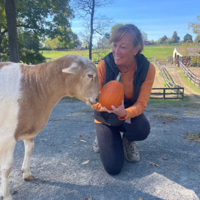 Van Gogh with volunteer Janet!