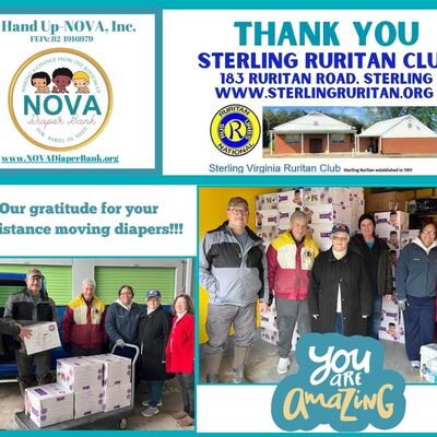 Sterling Ruritan Club Volunteers Assist A Hand Up NOVA to move diapers